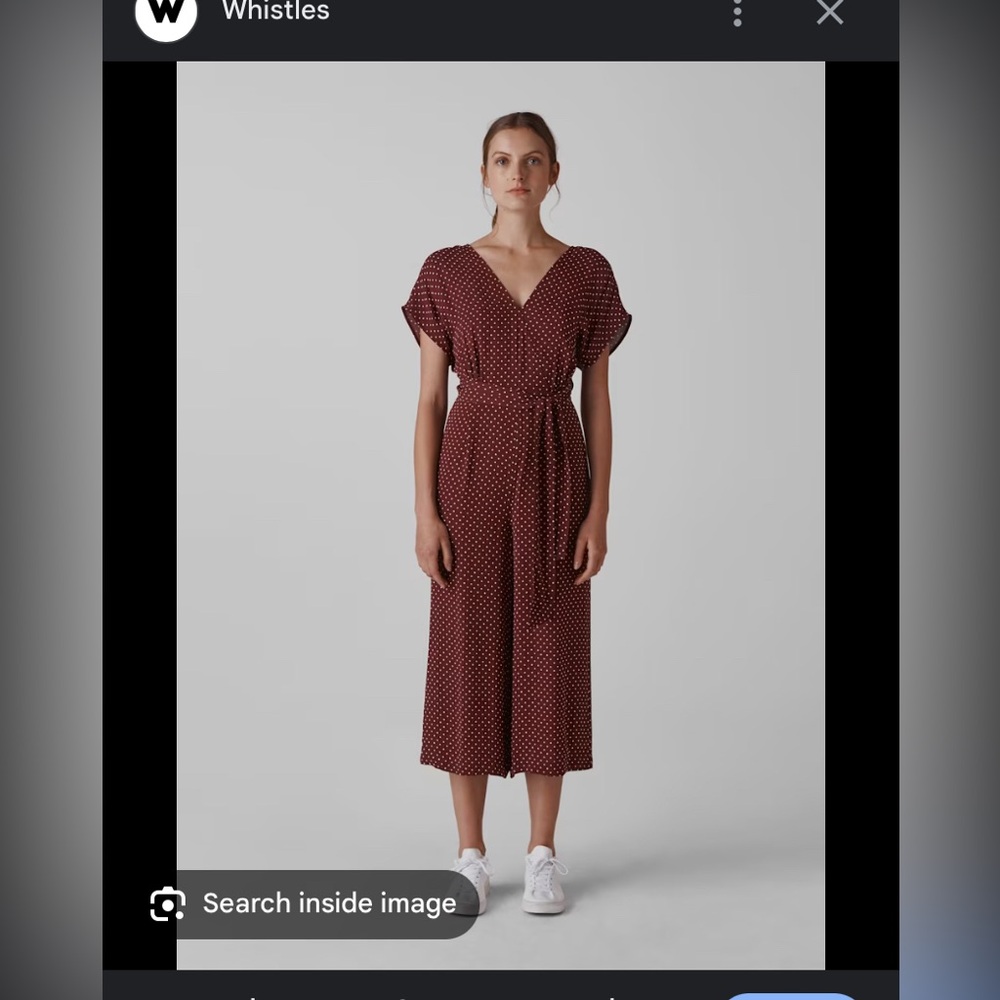 Whistles size 6 burgundy Margot  spot jumpsuit